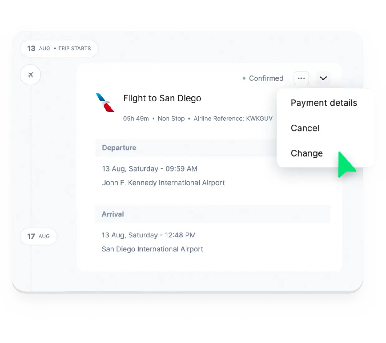 Cancel or change bookings on the fly