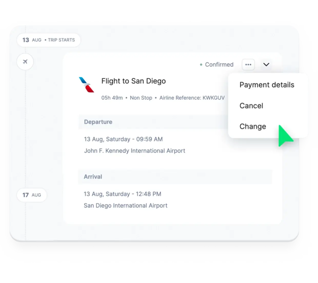 Cancel or change bookings on the fly Cancel or change bookings on the fly